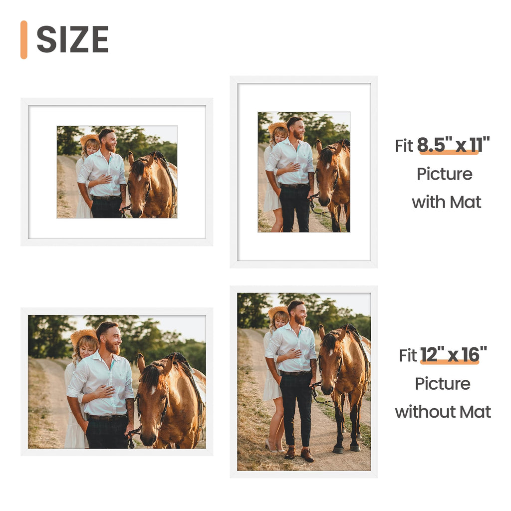 12x16 Picture Frame, Gallery Wall Frames Set of 5, White