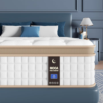 Queen Mattress, 12 Inch Cooling Hybrid Mattress in a Box, Medium Firm | Gel Memory Foam & Pocket Springs, Contouring