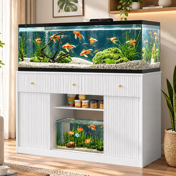 55-75 Gallon Fish Tank Stand, Dual Aquarium Stand with Power Outlet