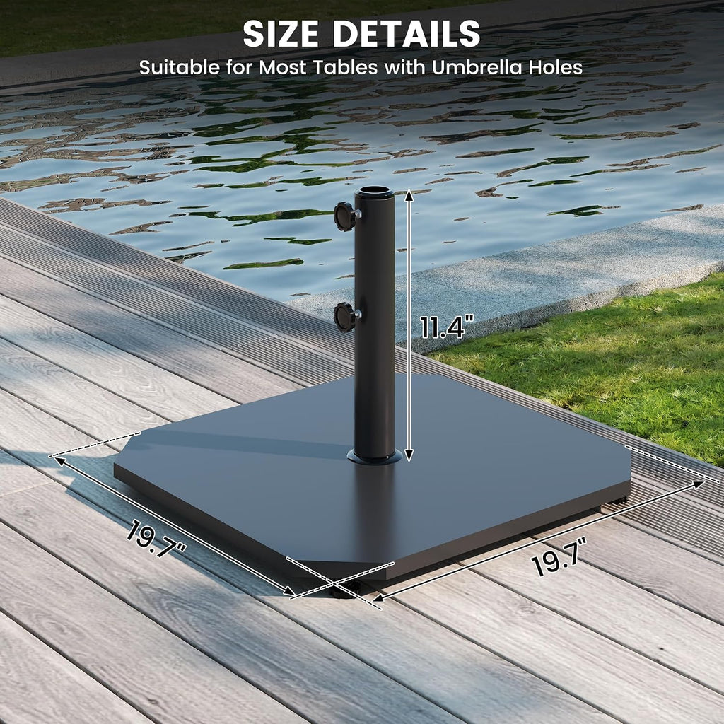 Umbrella Base 40lbs with Stainless Steel Umbrella Tube, Heavy Duty Steel Umbrella Stand, Black