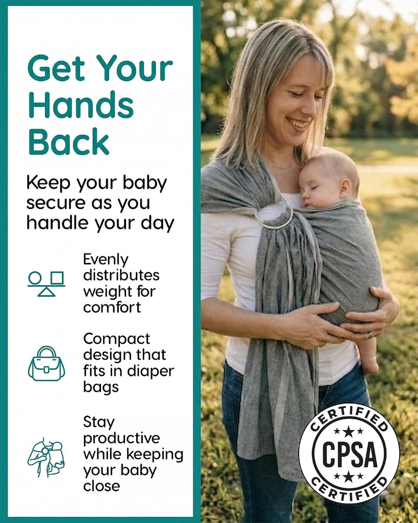 Ring Sling Carrier for Baby, 8-35 lbs - Midnight