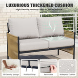 Aluminum Outdoor Patio Furniture Set, 4 Seats Outdoor Sectional with Coffee Table