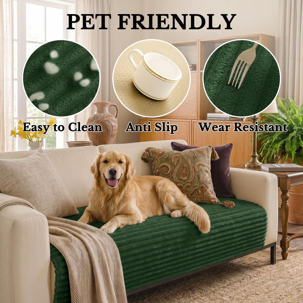 Waterproof Couch Cover for Dogs, Christmas Non Slip Plush Protector