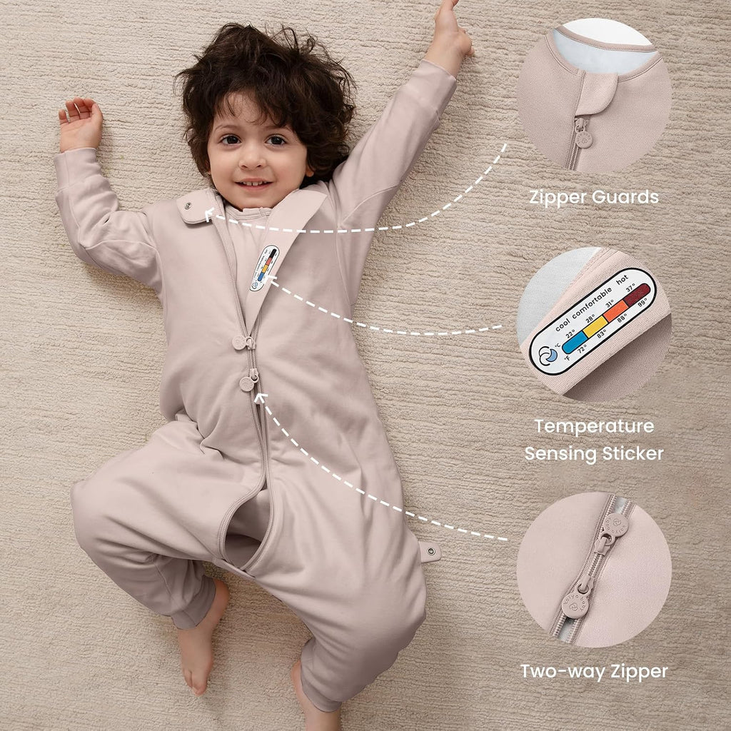 Organic Cotton Sleep Sack with Feet,1.0 TOG Sleep Bag,3