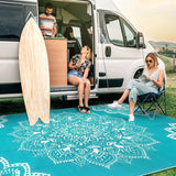Waterproof Outdoor Rug 9x12 ft, Reversible Plastic Straw Rug for Patio Clearance, Camping, RV Mat, L