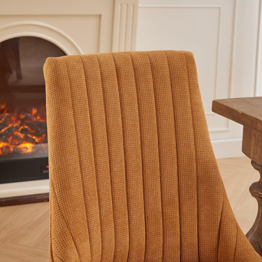 Set of 2 Upholstered Dining Chairs with High Backrest, Velvet Fabric Accent Kitchen Chairs
