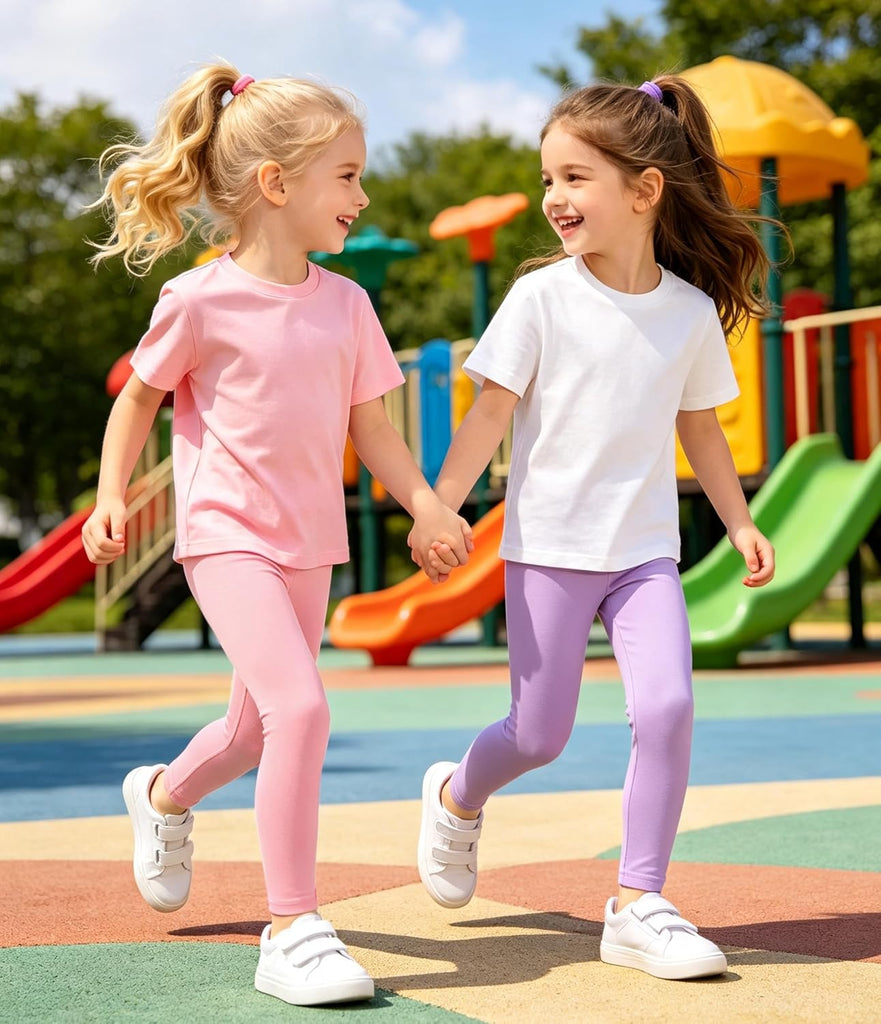 8 Pack Toddler Girls Cotton Leggings Full Length Tight Pants 18M