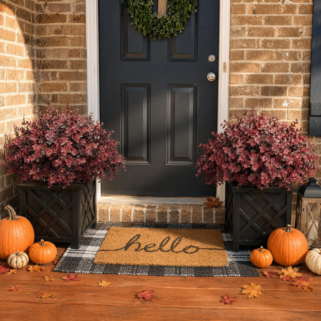 Fall Artificial Boxwood Plants Fake Greenery for Outdoor Outside Decoration