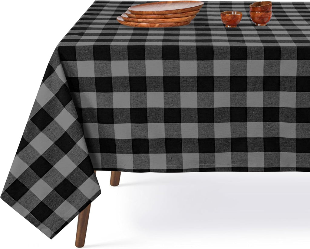 Cotton tablecloth - White, Light Grey, Black