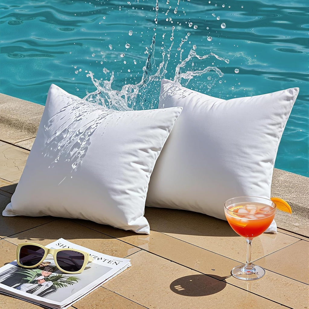 Outdoor Pillows Waterproof 18x18 Outdoor Pillow Inserts 2 Pack - Set of 2