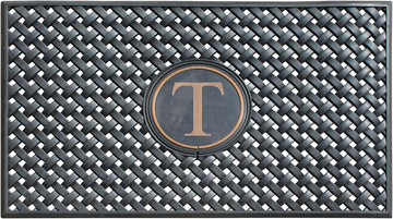 A1HC Natural Rubber Front Door Mat 24x39 inches, Monogrammed Doormat , Heavy Duty Shoe Scraper Welcome Mat for Porch