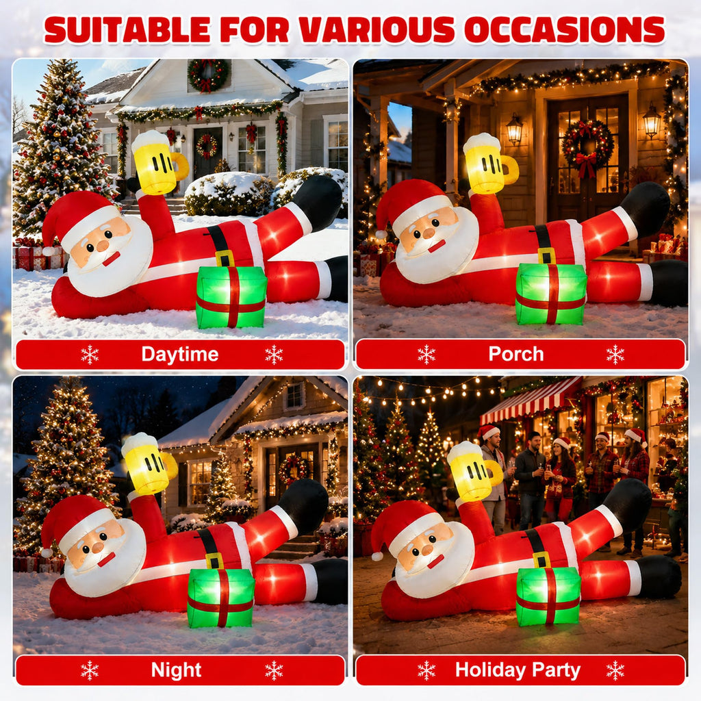 Christmas Inflatable Outdoor Decorations, Christmas Blow up Yard Decorations, 8FT Santa Christmas Inflatables with