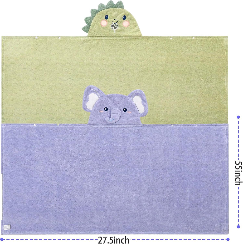 Toddler Towels Hooded Kids Bath Towel Unisex Toallas para Bebe Pack 27.5"X55" Thick Ultra Absorbent Soft Baby
