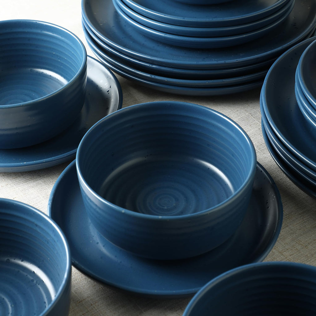 Ion 12-Piece Dinnerware Set Stoneware, Blue