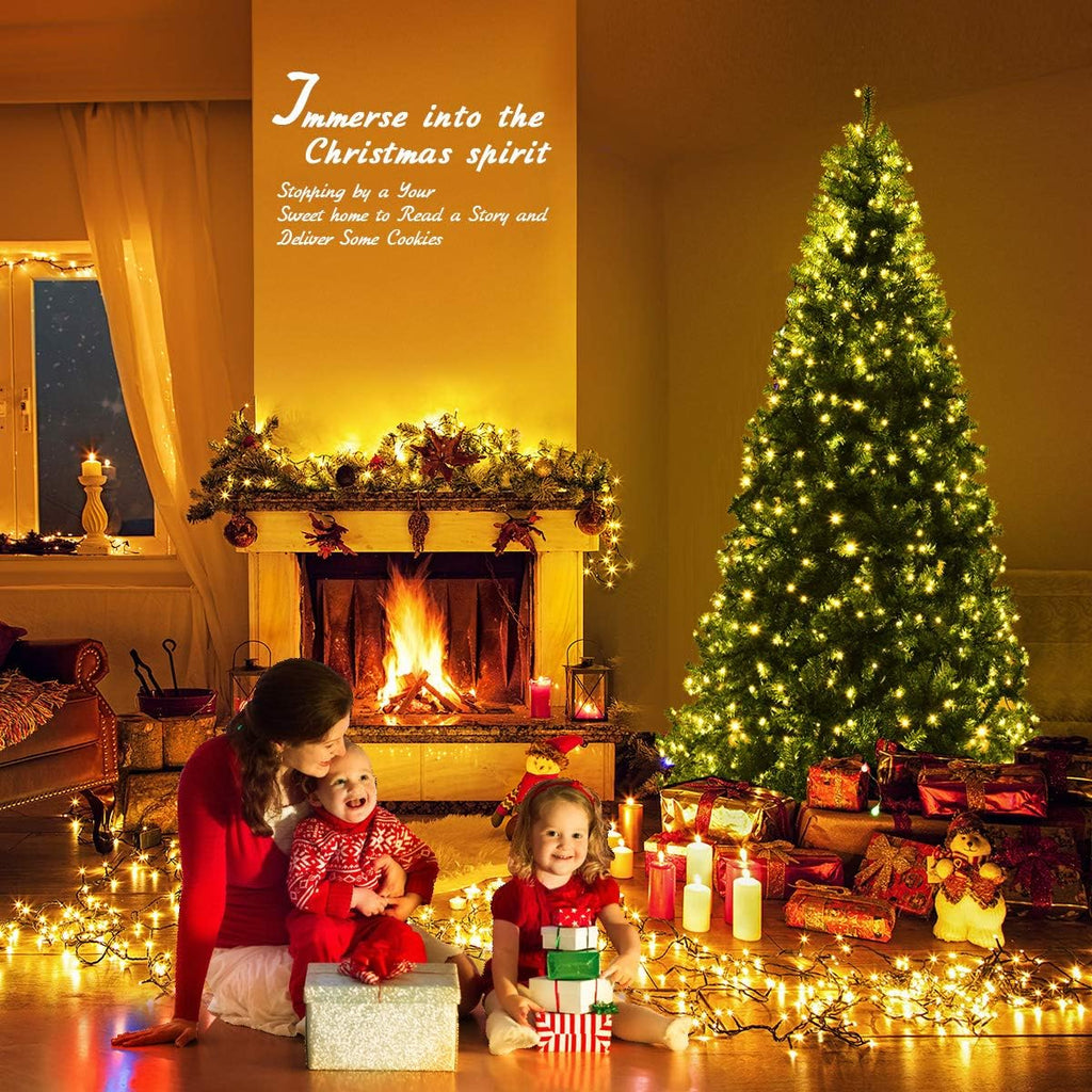 7 FT Pre-lit Christmas Tree, Artificial Holiday Xmas Tree | 500 Warm White & Multicolored Lights, 11 Modes, 1570