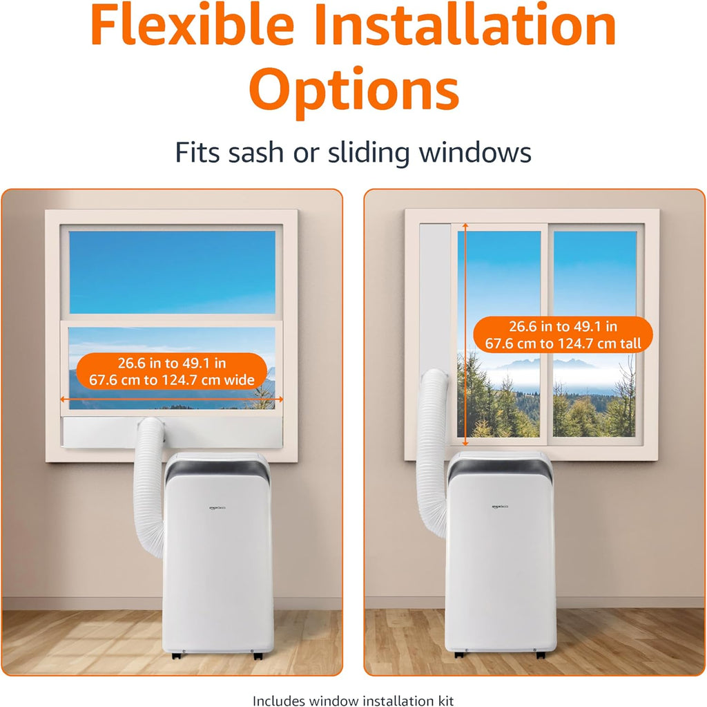 4-In-1 Portable Air Conditioner with Remote, Timer, Sleep Mode, Auto Swing, Cool/Heat/Dry/Fan-Only Functions