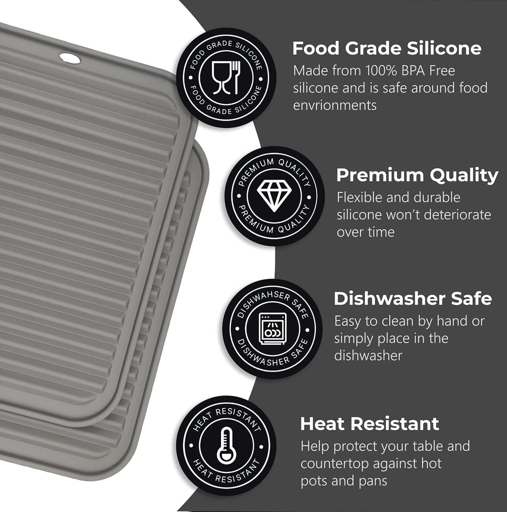 Silicone Trivets for Hot Dishes, Pots, Pans (4 Pack) - Heat-Resistant Pot Holders Countertop Mats - Silicone Trivet - Set of 4