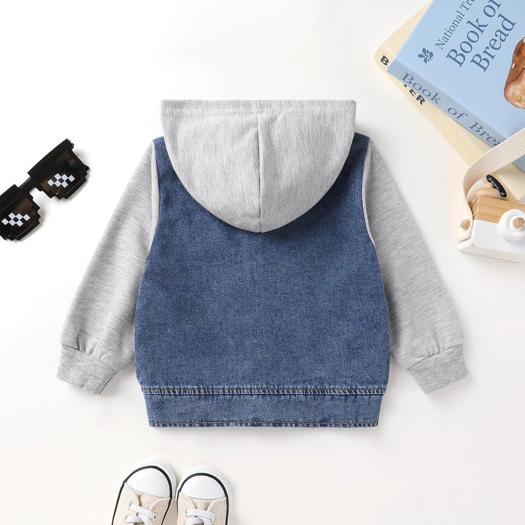 Toddler Jean Jacket with Hood Denim Outerwear for Girls and Boys