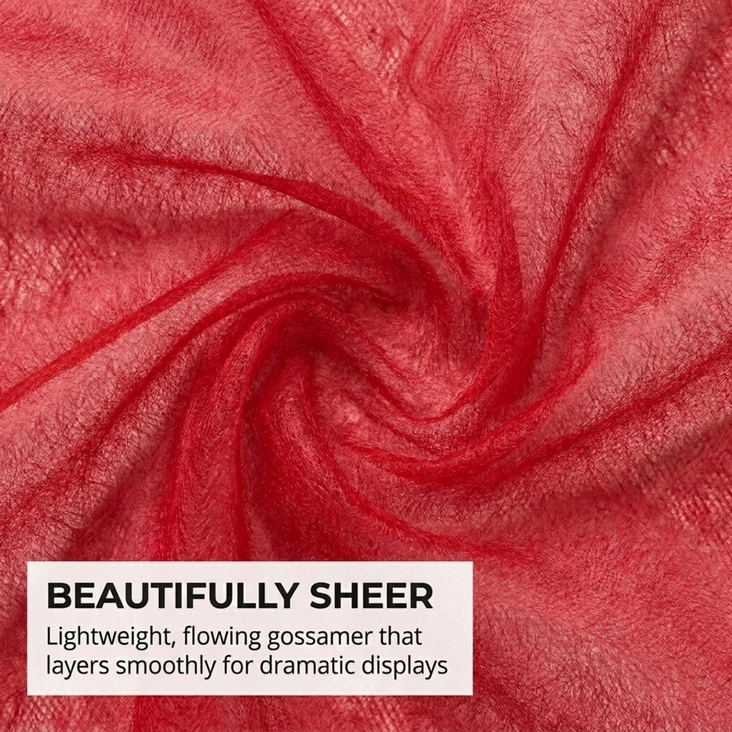 Cardinal Flame Retardant Gossamer Fabric Roll, 60 Inches x 50 Yards, Sheer Fabric for Wedding Decorations, Baby
