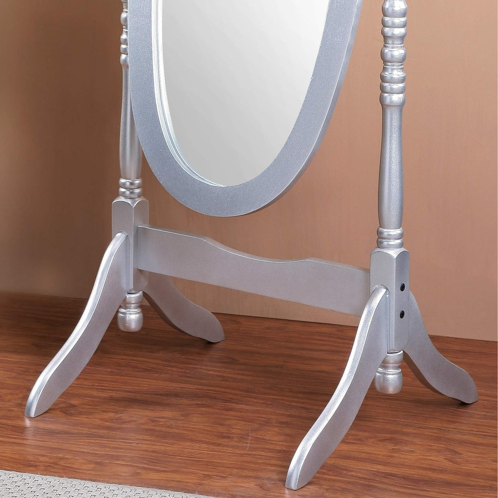 Swivel Adjustable Full-Length Oval Wood Cheval Floor, in White/Black/Cherry/Oak/Silver/Gold/Espresso/Grey Finish