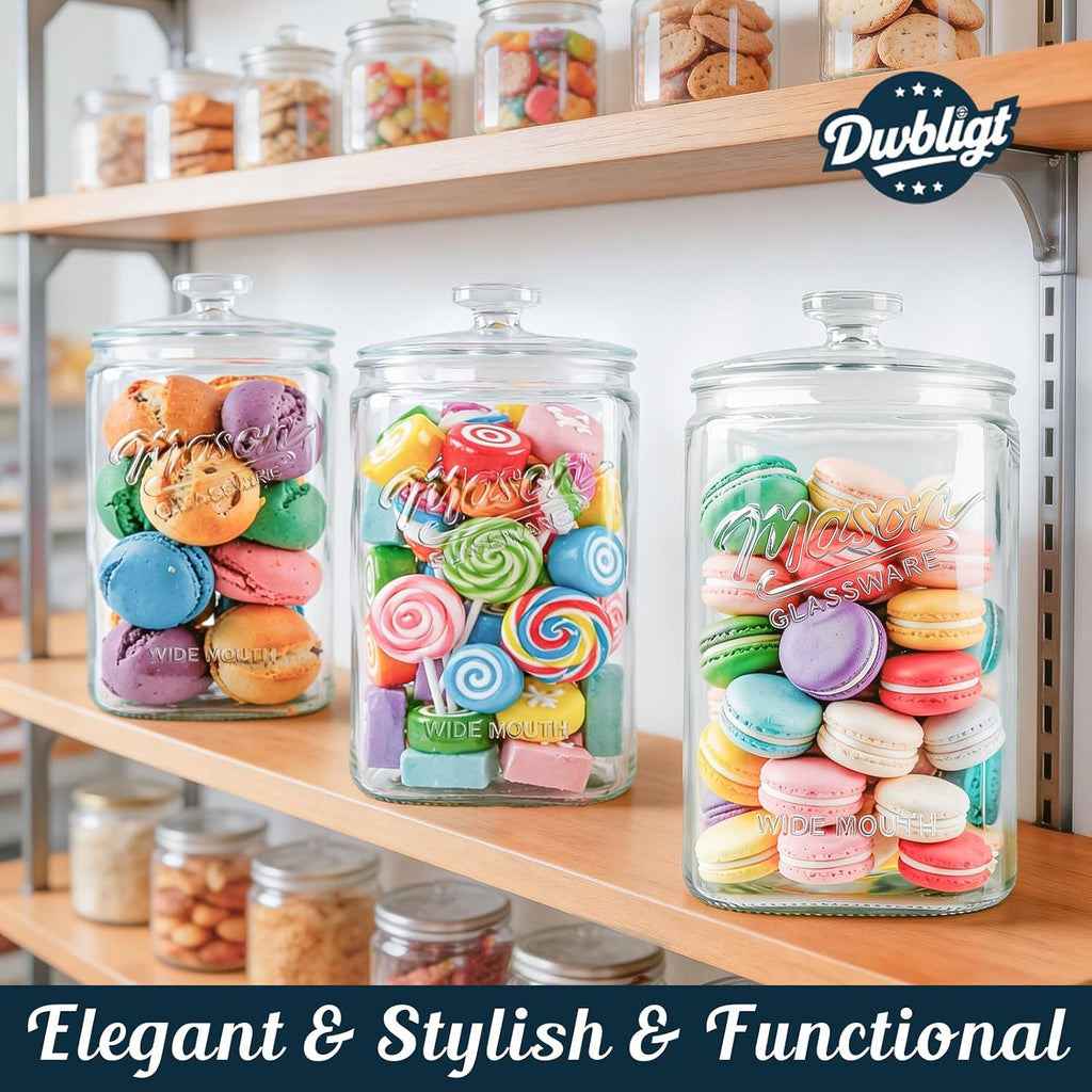 1.5 Gallon Glass Cookie Jar, 1 Pack Large Food Storage Container