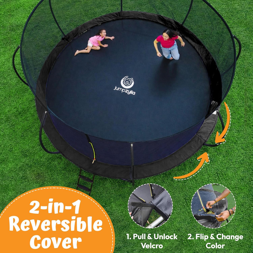 Trampoline with Net for Kids 8FT 10FT 12FT 14FT 15FT 16FT | ASTM-compliant trampoline with enclosure, non-slip