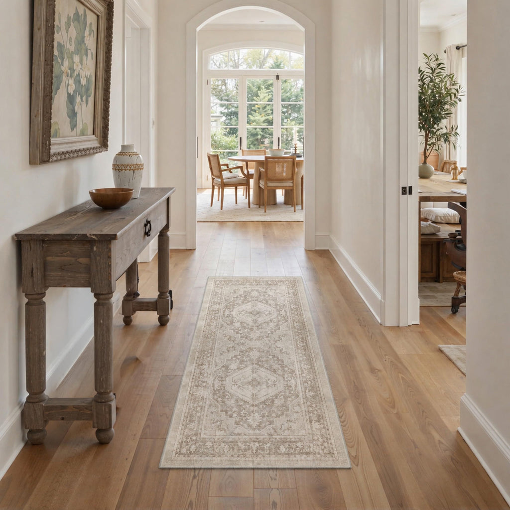 8X10 Washable Area Rug BohoFloral Medallion Non Slip