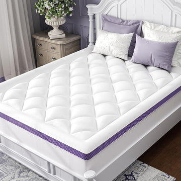 Full Mattress Topper, Viscose Derived from Bamboo, Soft Pillow Top | Cushioned Support, Breathable Mesh Sides, Memory