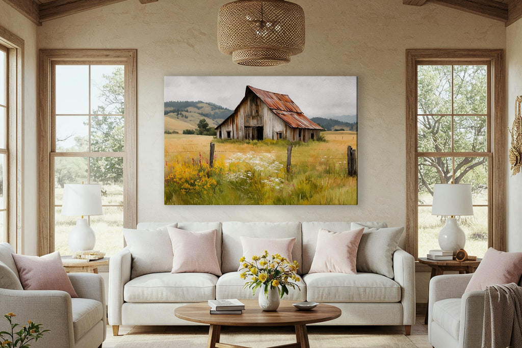 Texas Longhorn Cow Canvas Wall Art - Bull Print Home Decor - Barnhouse Wall Art - Farmhouse and Wild West Small to