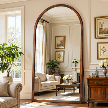 Full Length Mirror 76"×41" Floor Mirror Standing Tall Mirror, Arched Stand up Large Wall Mirrors, Freestanding Full