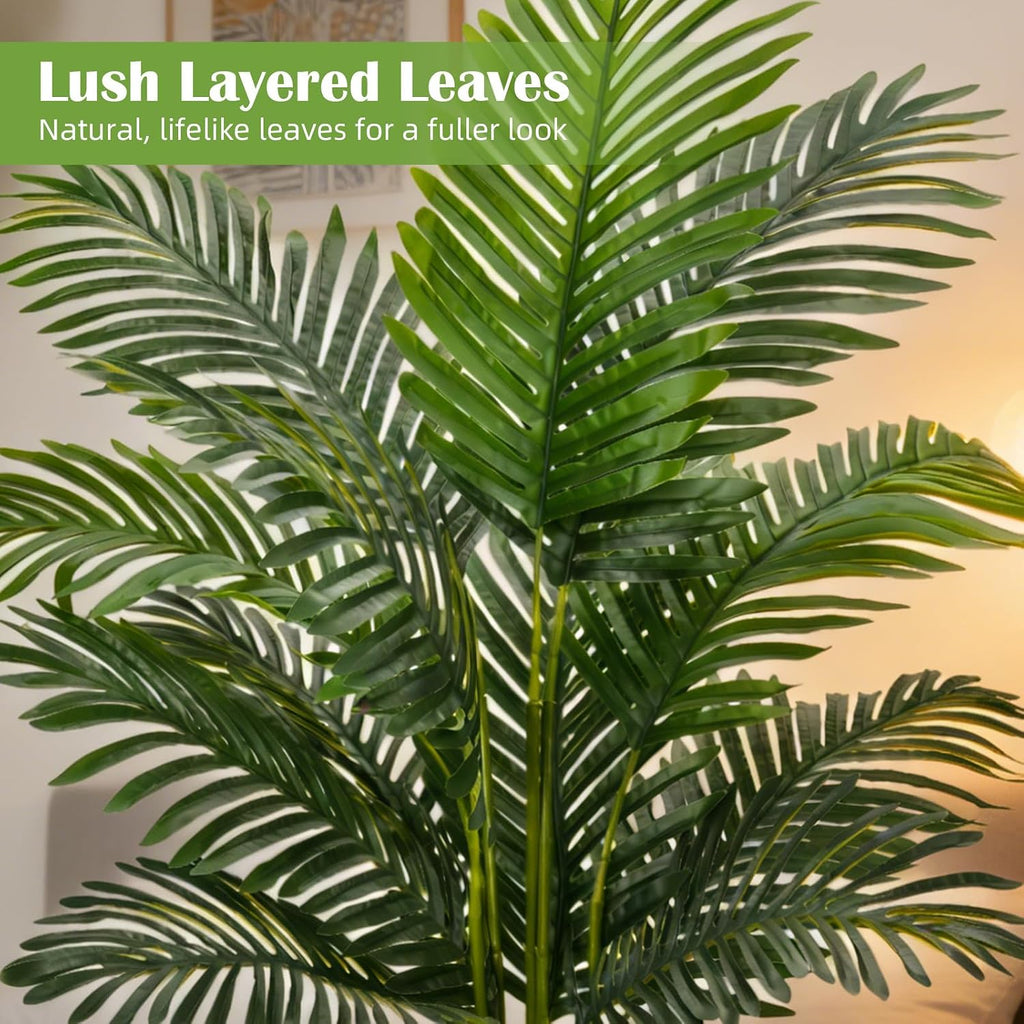 5FT Artificial Palm Tree with Thickened Planter, Fake Plant Indoor