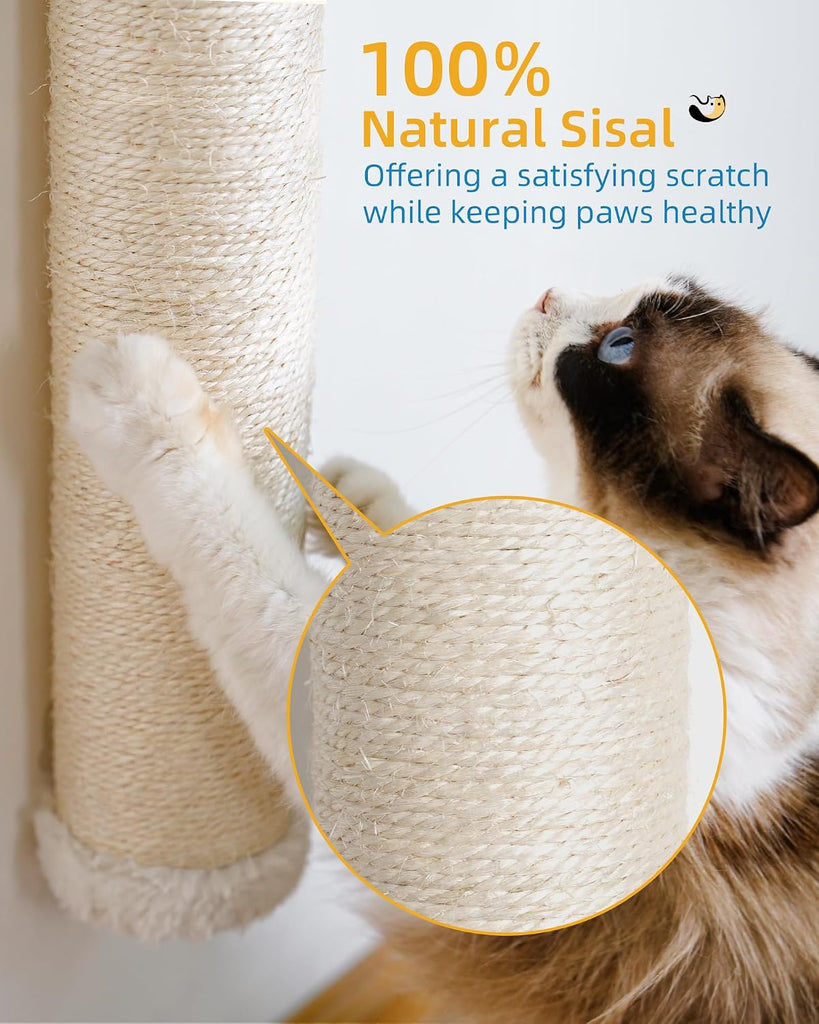 34" Cat Scratching Post, Sisal Wall Mounted Cat Scratcher for Cats