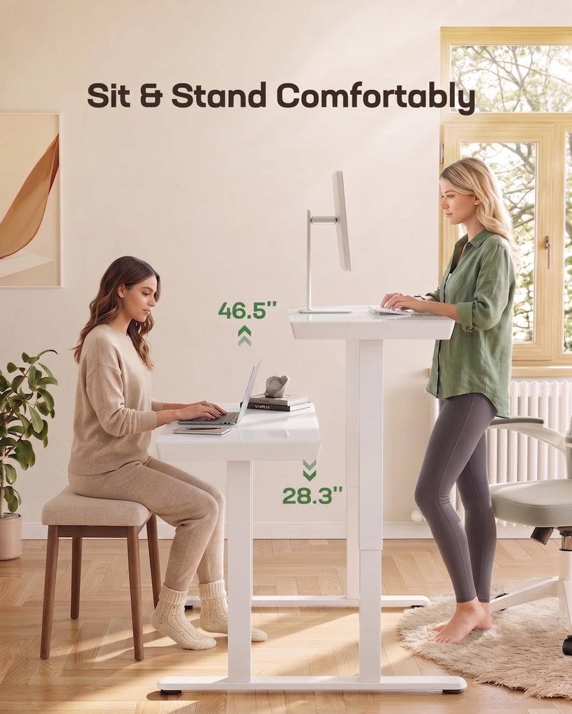 Glass Standing Desk, 35 x 20 Inch Small Sit Stand Desk