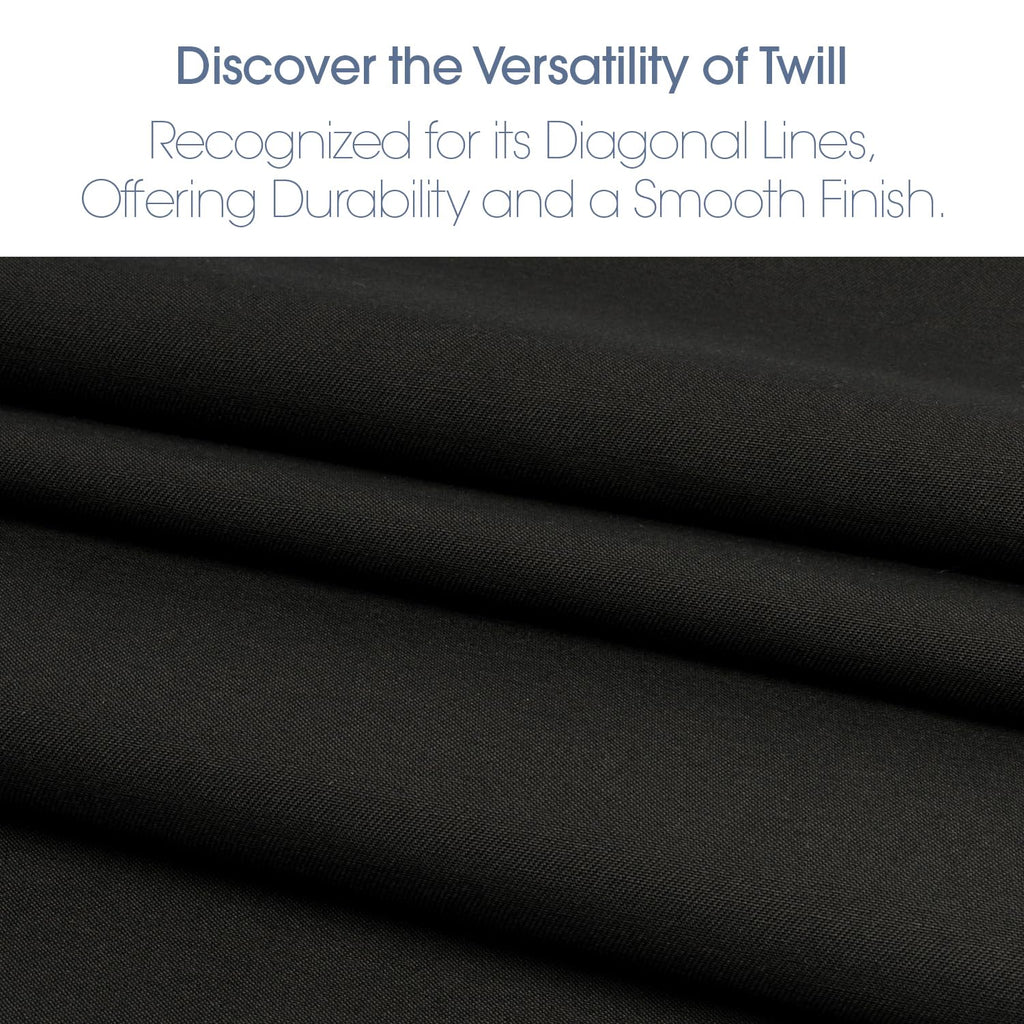 Textiles 1 Yard Bolt Black Poly Cotton Twill Fabric