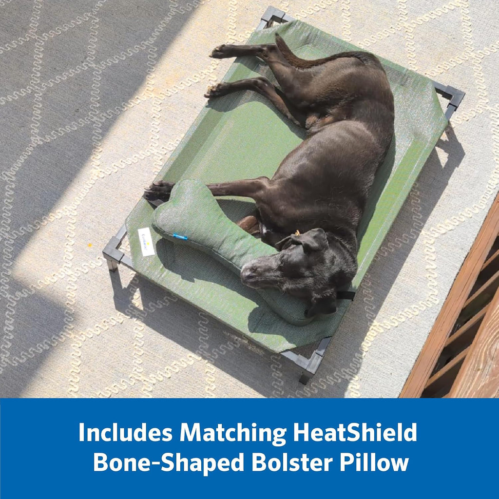 Pro Elevated Dog Bed with HeatShield Fabric - Advanced Cooling Raised Cot for Medium & Large Breeds, Easy-Clean