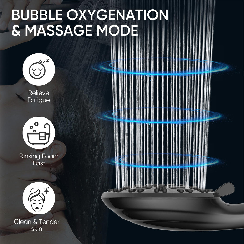8-Setting Handheld Shower Head, Water-Saving Design, Matte Black