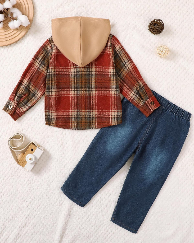 Toddler Baby Boys Clothes Fall Winter Hoodie Jeans Outfits Set