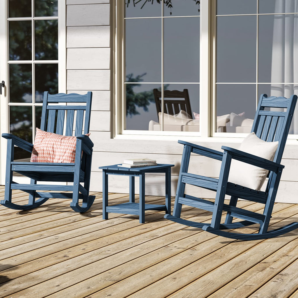 All-Weather Patio Rocking Chairs Set of 2, Outdoor Rocking Chair with 400 lbs Support, Porch Rocker, Rocking Chairs