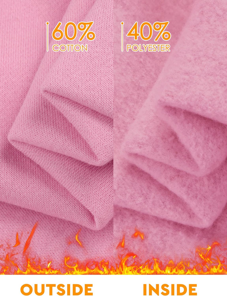 4 Pack Girls Fleece Cotton Sweatshirts Long Sleeve Casual Clothing
