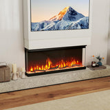 40 Inches 3-Sided Electric Fireplace Insert, 1200W Recessed, Wall-Mount, Freestanding Fire Place with Remote Control