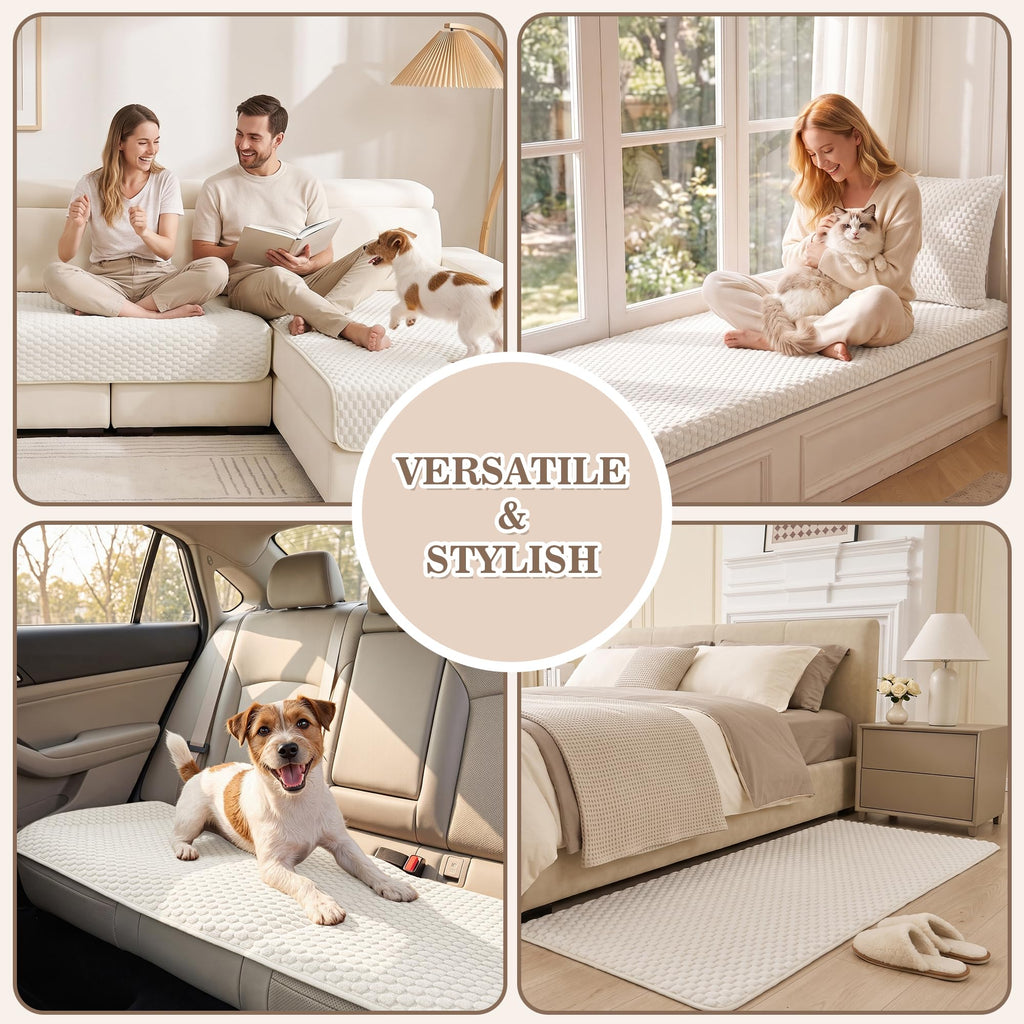 100% Waterproof Couch Cover for Sectional Sofa, 35"x71"+35"x83"