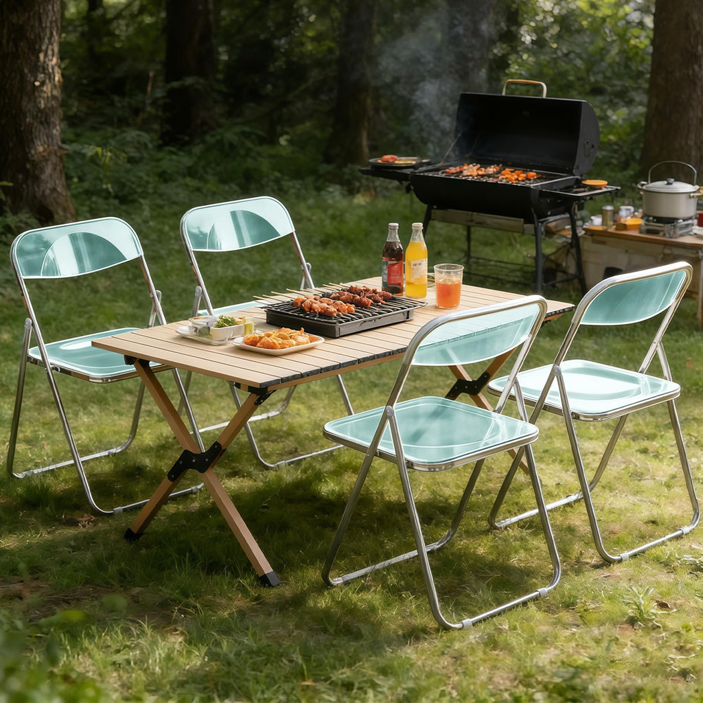 10 Pack Acrylic Folding Chair, Green