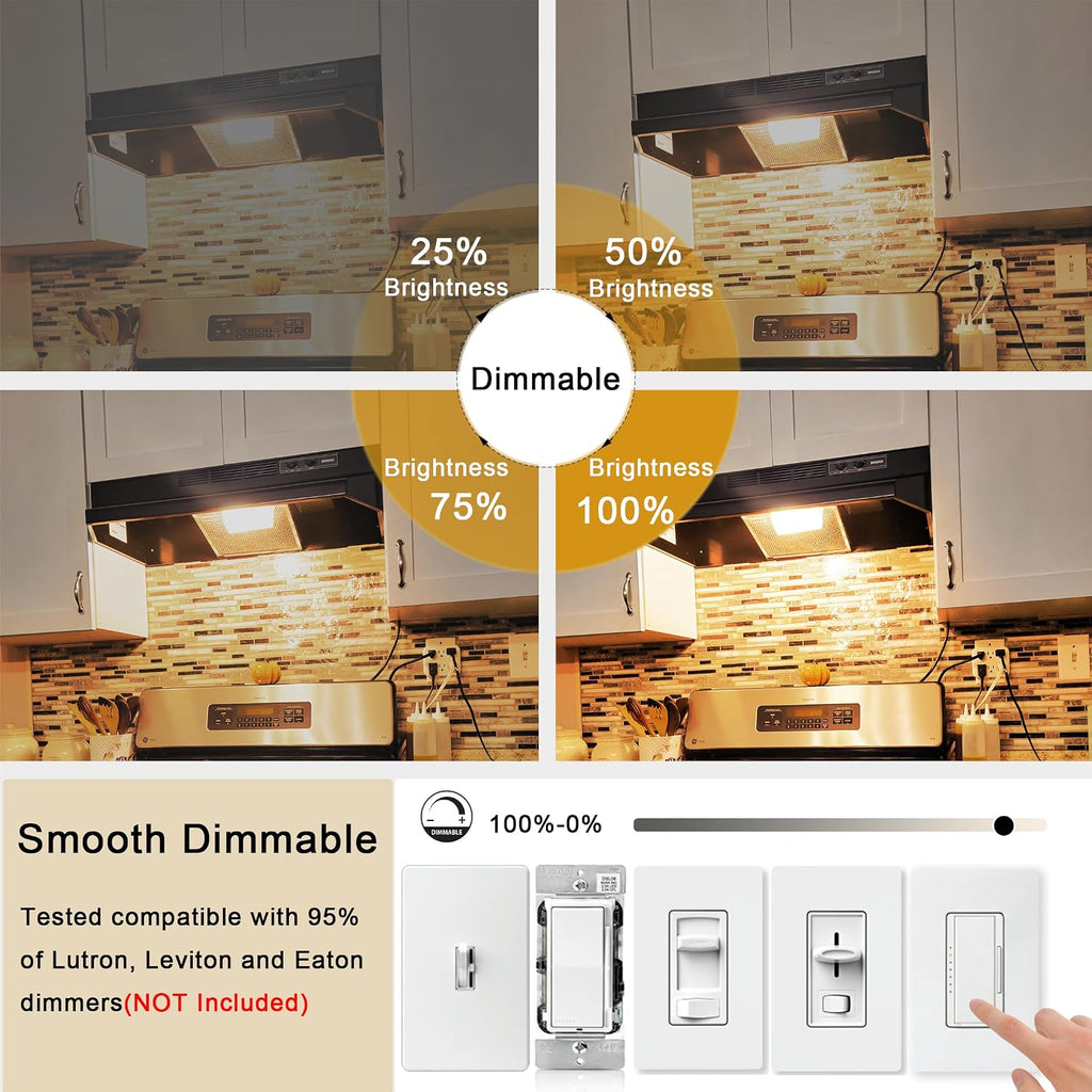 2.5 in E17 Intermediate Base LED Filament Bulb 360 Lumens, 2700K Soft White Dimmable Appliance Bulb AC 120V, ETL
