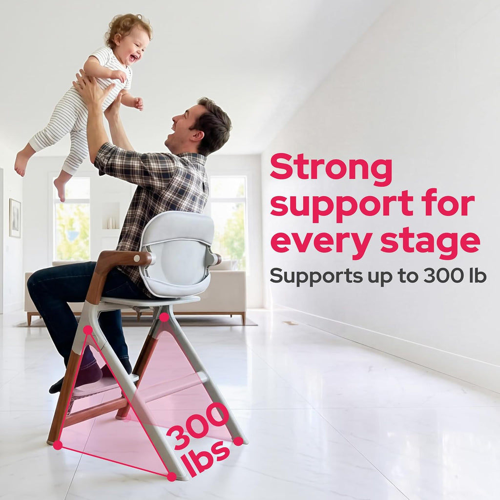 Convertible Baby High Chair, Foldable High Chairs for Babies and Toddlers, Adjustable Feeding Chair with Removable