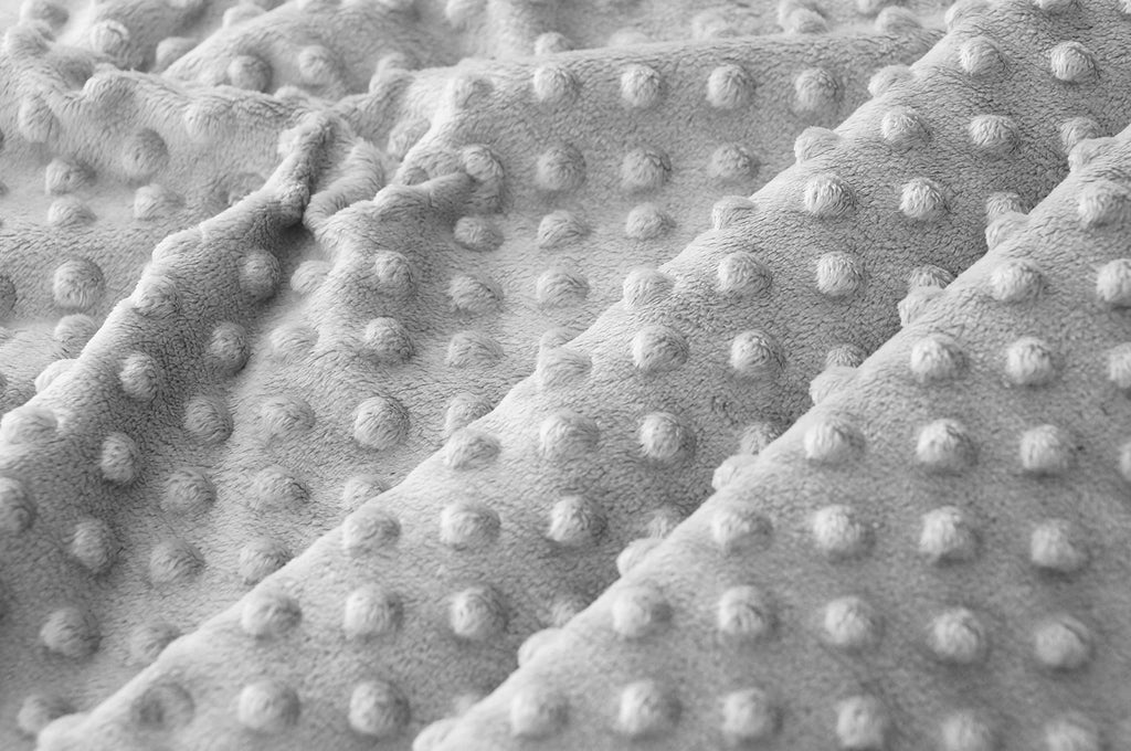 Light Gray Minky Bubble Dimple Dot Plush Fur Fabric Polyester 58-60"