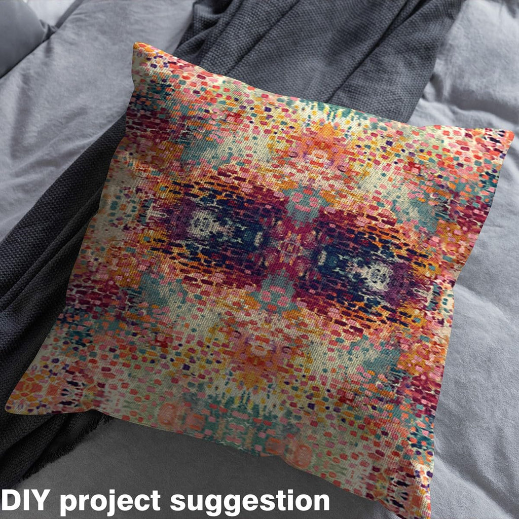 Hippie Graffiti Style Fabric by The Yard Oil Painting Style Upholstery Fabric for Sewing Crafting Street Culture Soft