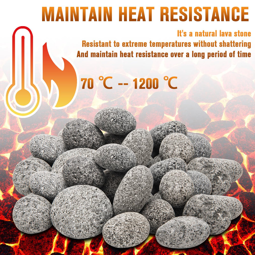 Black Lava Rocks for Fire Pit, 2"-3" Natural Lava Stones