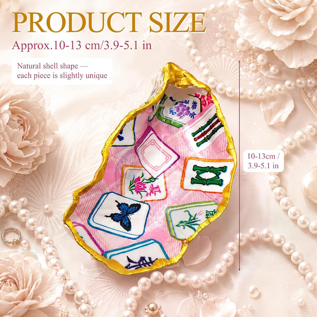 Natural Oyster Ring Trinket Jewelry Dish,Mahjong