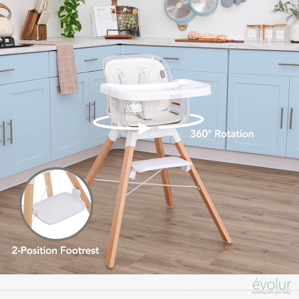 360° Bloom Highchair, Rotating, Convertible Baby Feeding Chair with Adjustable Height, Removable Tray, Easy to Clean
