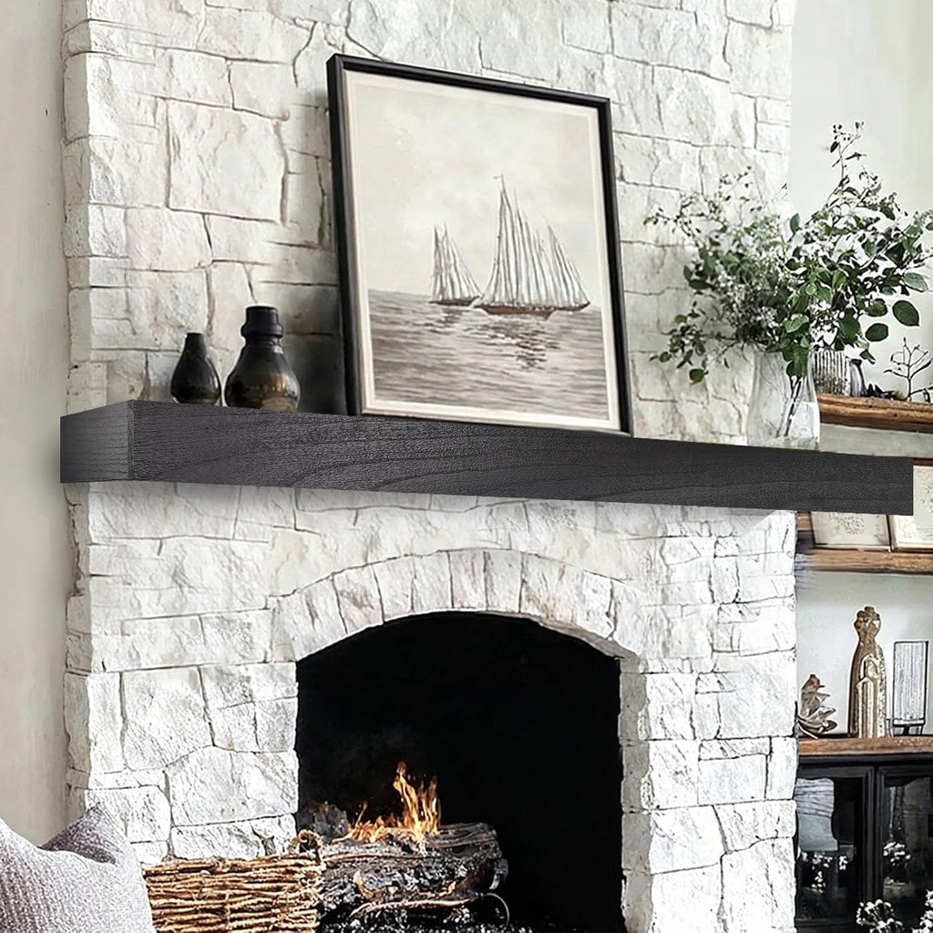 Shelf, 72×8×3 Inch Wooden Floating Shelf for Over Fireplace, Handcrafted Wood Mantels, Wall-Mounted Mantel Shelves